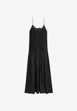 Massimo Dutti, FLOWING EMBROIDERED MIDI DRESS WITH PINTUCK DETAIL - Freizeitkleid - black