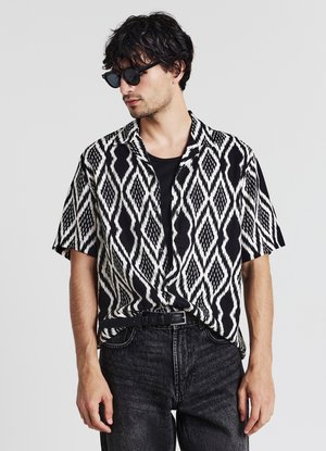 Calliope FANTASIA ROMBI - Camicia - var nero