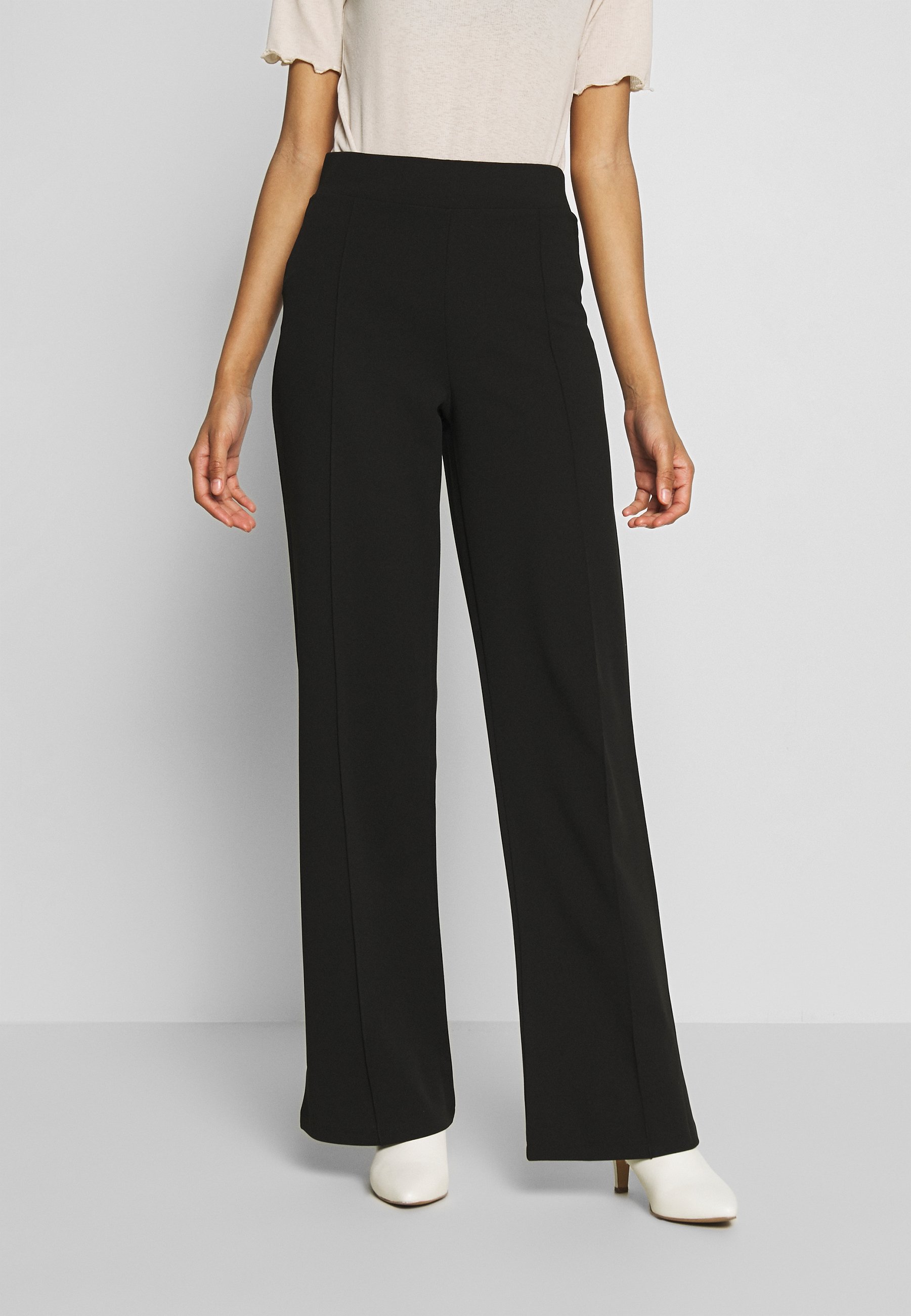 DETAILED WIDE PANTS Bukse black DETAILED WIDE PANTS Bukse black