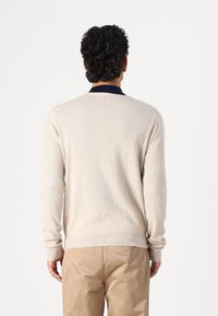 pure cashmere MEN V NECK CARDIGAN - Kardigan - oatmeal