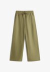 LOOSE LINEN BLEND DRAWSTRING TROUSERS - Παντελόνι - bay leaf