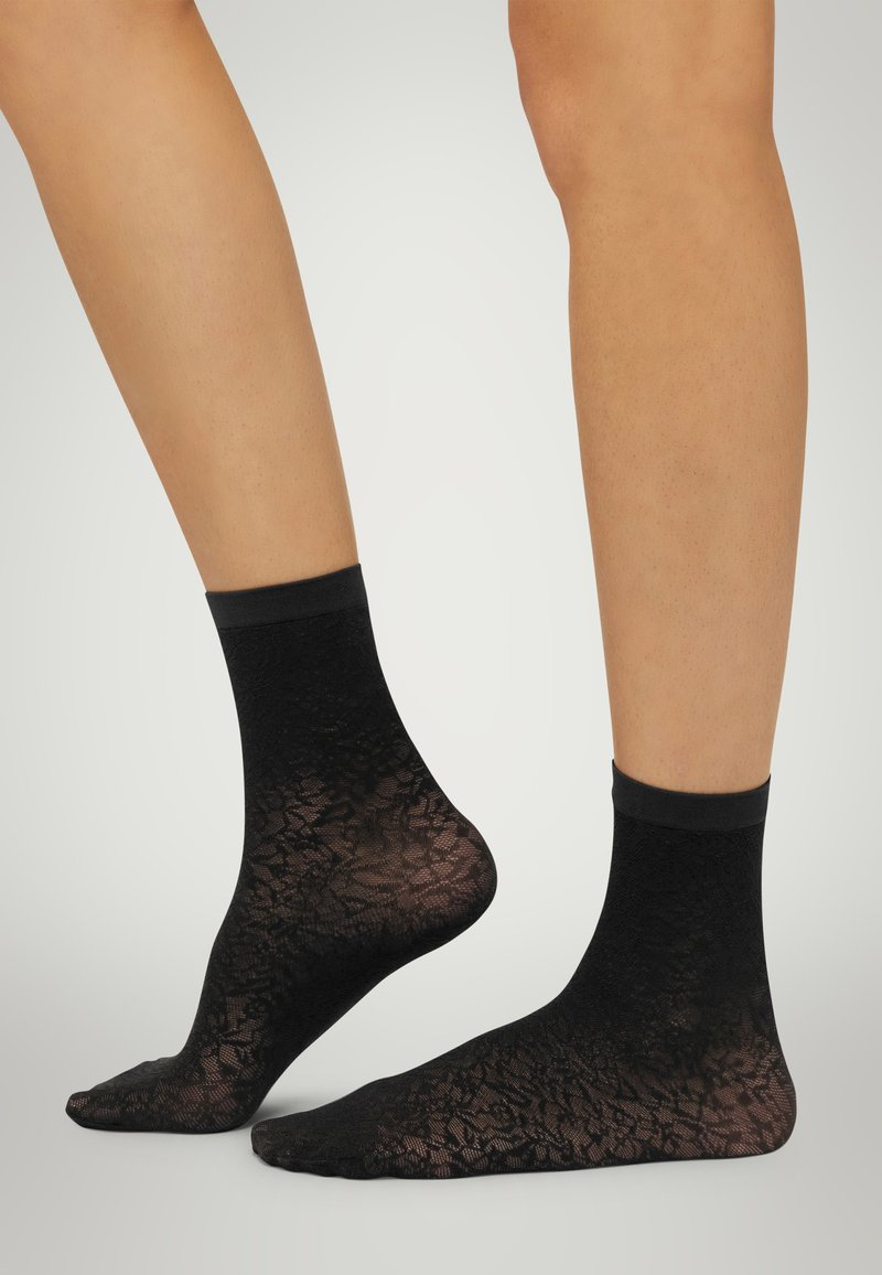 Socquettes Wolford Lian 60 Deniers - Couleur Noir/Argent, Taille S, Matière Luxueuse, Neuf Avec Étiquettes