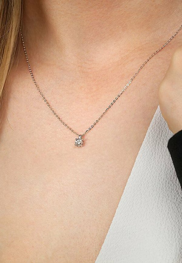 Halskette - weißgoldfarben