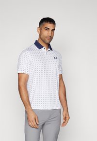 Under Armour MATCHPLAY PRINTED - Polo shirt - white/midnight navy