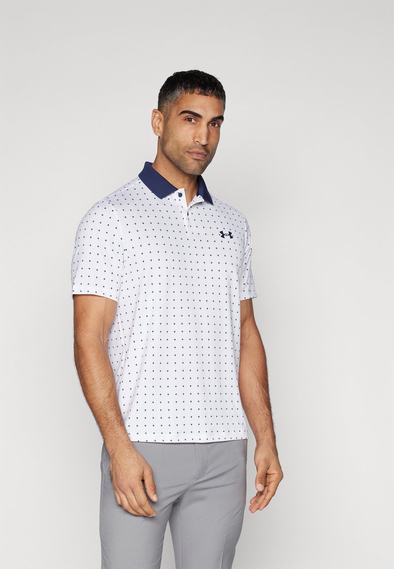 Under Armour MATCHPLAY PRINTED - Polo shirt - white/midnight navy