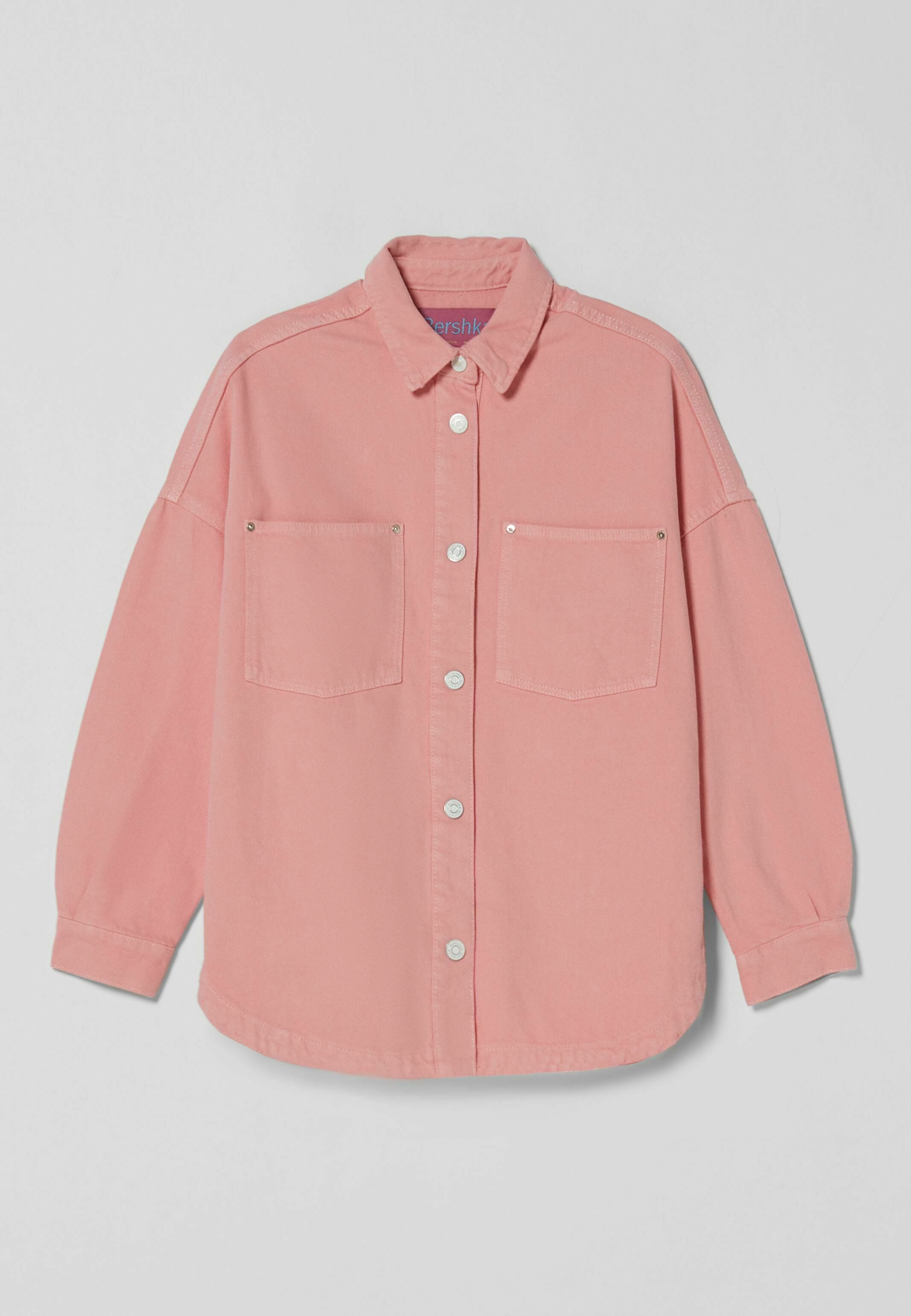 Bershka LONG SLEEVE - Giacca di jeans - pink/fuxia - Zalando.it