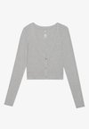 LONG SLEEVE SPORTS CARDIGAN WITH BUTTON UP FRONT - Cardigan - mottled light grey