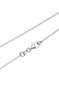 Ketting i sterlingsølv med tekstureret overflade, der har en lille karabinlås og cirkulære led, der præsenterer et elegant, minimalistisk design.