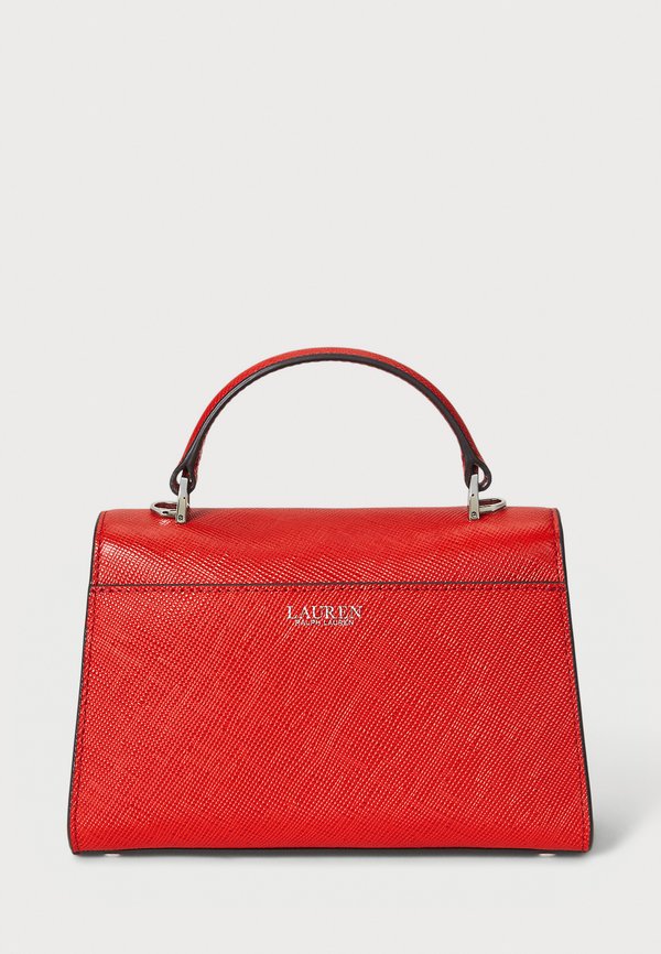 CROSSHATCH LEATHER SMALL FARRAH SATCHEL - Handbag - bright vermillion2