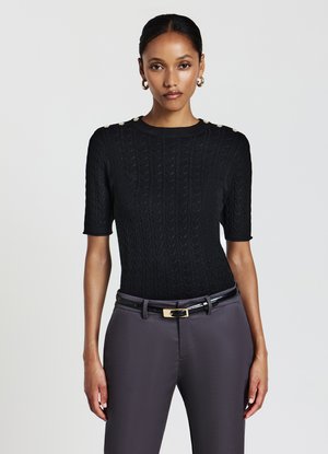 TRECCE - T-shirt con stampa - ultrablack