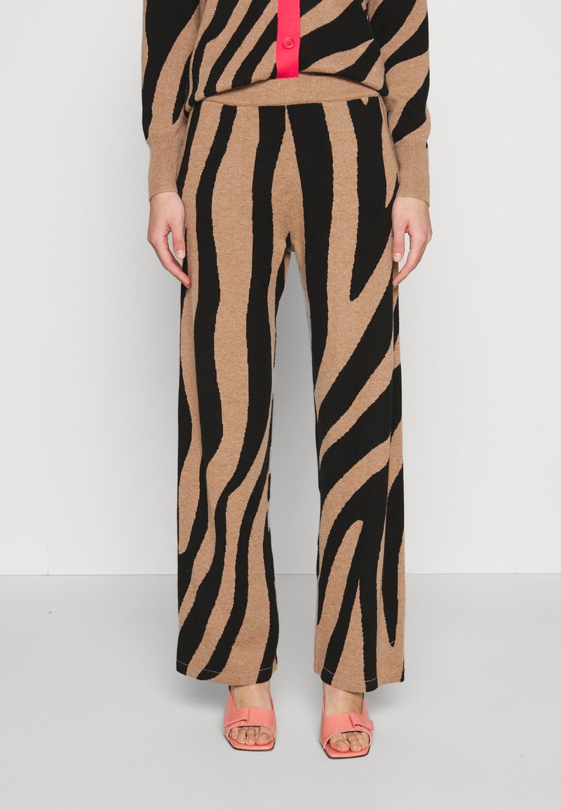 CHINTI & PARKER ZEBRA WIDE LEG TRACK PANTS Stoffhose camel/black