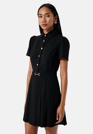 PLEATED MINI - Vestido camisero - black