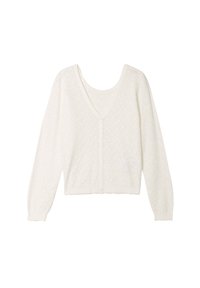 BONOBO Jeans MIT LANGEN ÄRMELN DURCHBROCHEN - Strickjacke - ecru