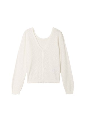 BONOBO Jeans MIT LANGEN ÄRMELN DURCHBROCHEN - Cardigan - ecru