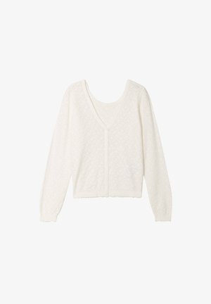 BONOBO Jeans MIT LANGEN ÄRMELN DURCHBROCHEN - Cardigan - ecru