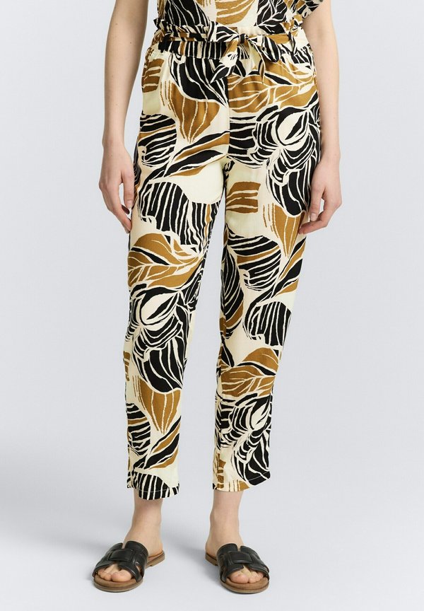 SLIM PAPERBAG  - Stoffhose - neutral cut leaves design