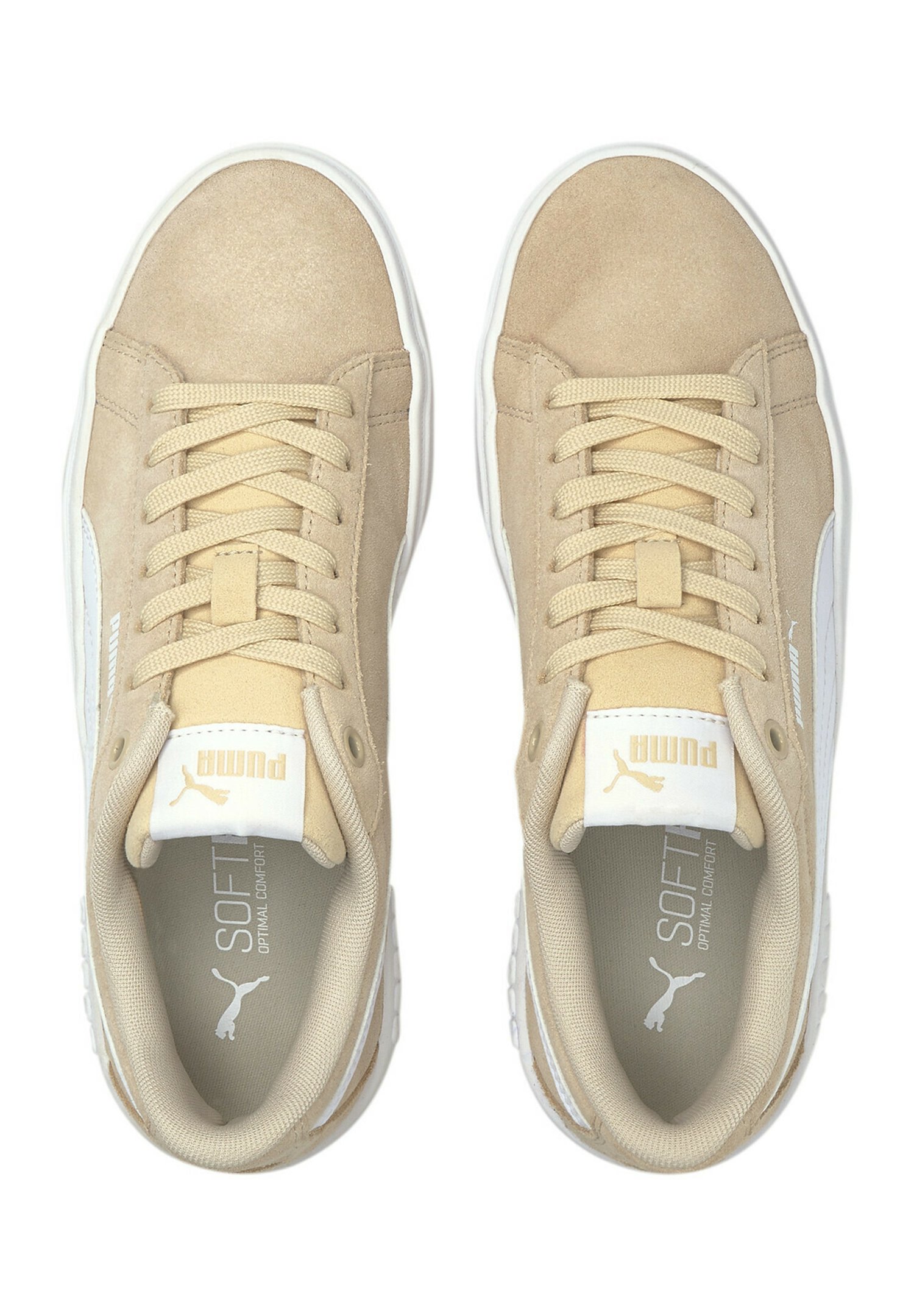 Puma SMASH PLATFORM V2 SD - Sneakers laag - shifting sand-puma  white/donkerroze - Zalando.nl