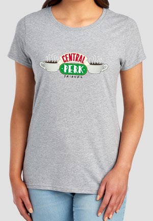 Cotton Soul, FRIENDS/CENTRAL PERK LOGO - Print T-shirt - mottled light grey