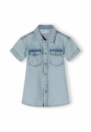 SHORT SLEEVE COLLARED - Jeansklänning - light blue denim