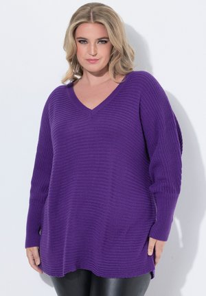 PONCHO-LOOK V-AUSSCHNITT - Jersey de punto - violet