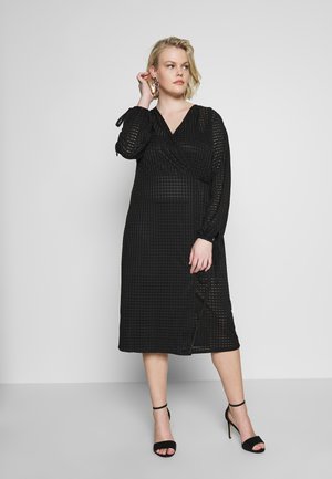 TIE DETAIL MIDI DRESS - Jersey dress - black