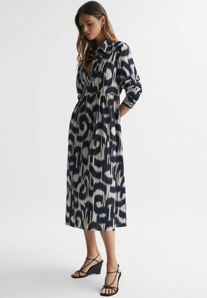 Reiss REGULAR FIT - CLEO PRINTED MIDI  - Tričkové šaty - black cream