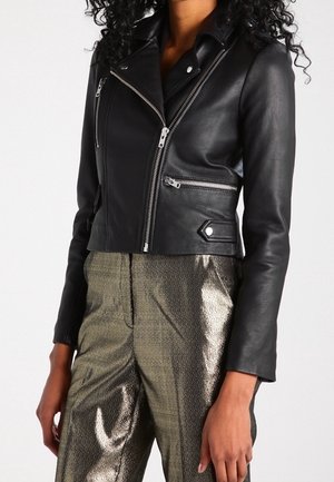 Leather jacket - dark grey