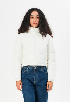 FLAG BACK CROP PUFFER - Zimná bunda - ancient white