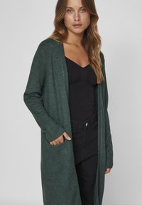 VILA VIRIL LONG CARDIGAN - Adīta jaka - pineneed dark melange