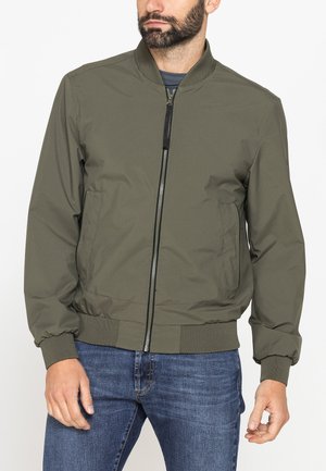 Carrera Jeans, JACKET RIBBED COLLAR ELASTIC WAIST - Giubbotto Bomber - army green