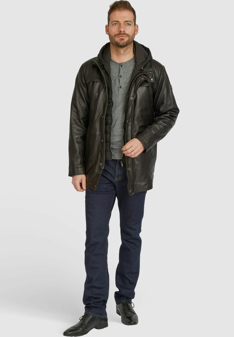 Veste En Cuir BUGATCHI Uomo – Moto Style Noir – Neuf Avec étiquettes Taille M