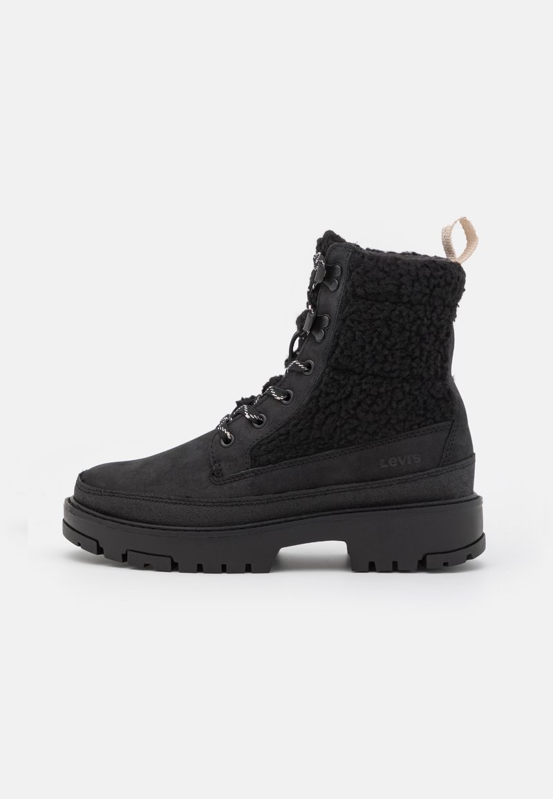 Levi's® SOLVI QUILTED - Schnürstiefelette - full black