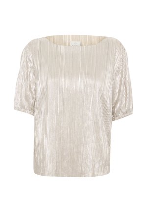 Kaffe Blouse - silver metal feather gray