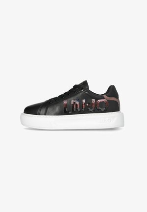 LIU JO PLATFORM WITH MAXI LOGO - Sneakers basse - black