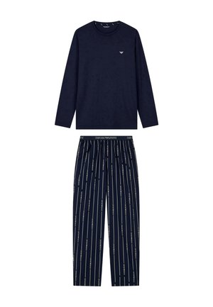 Emporio Armani, LONG PYJAMA SET - Pyjama - blu/stripe eagle blu