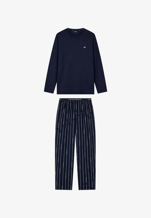 Emporio Armani, LONG PYJAMA SET - Pyjama - blu/stripe eagle blu
