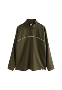 SLINKY POPPER NECK TIPPED SPORTY - Sweatshirt - forest green ecru