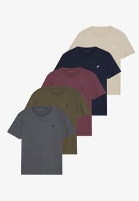 5 PACK - Basic póló - dark grey/dark blue/olive
