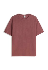 TEXTURED SHORT SLEEVE - T-shirt basique - bordeaux