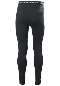 Černé legíny s těsným střihem, se širokým elastickým pasem s logem "Helly Hansen". Hladký povrch a žádné viditelné švy.