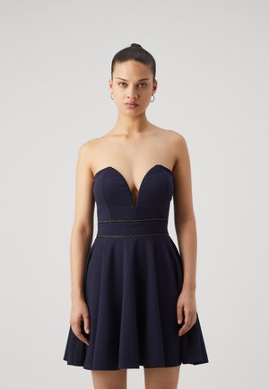 BELA HEART NECK SKATER - Žerzejové šaty - navy blue