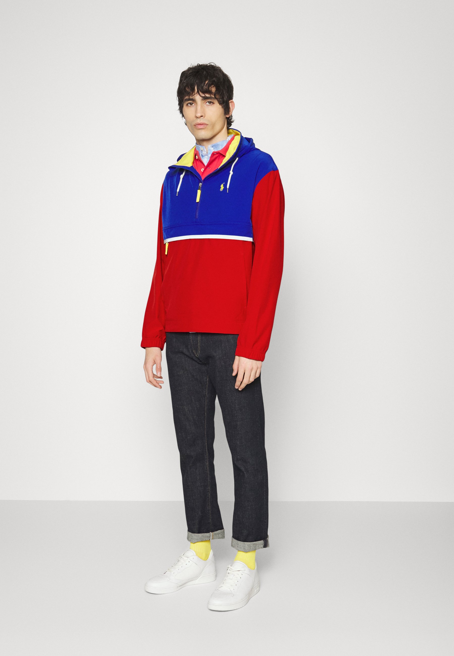 Polo Ralph Lauren Packable Hooded Pullover Jacket Summer Jacket Rugby royal/red, Men's, Size: Small, Blue