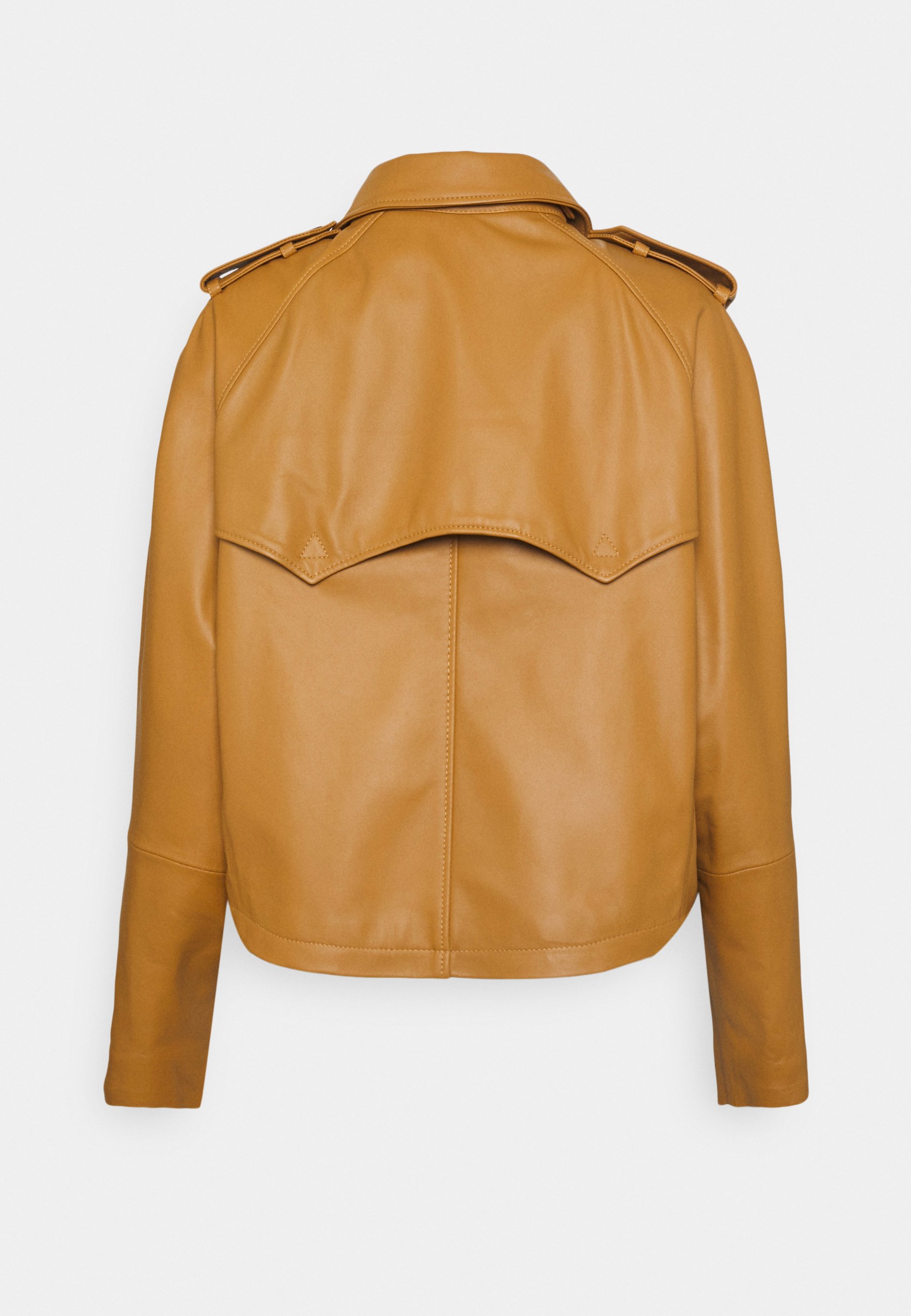 Polo Ralph Lauren Cropped Lambskin Trench COAT Leather jacket, Women's, Size: XL, Tan