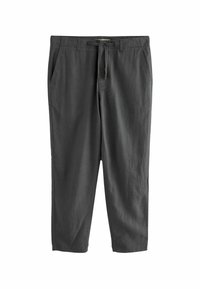 REGULAR FIT LINEN STRAIGHT LEG DRAWSTRING - Pantalones chinos - dark grey