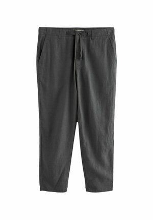 Next REGULAR FIT LINEN STRAIGHT LEG DRAWSTRING - Chinos - dark grey