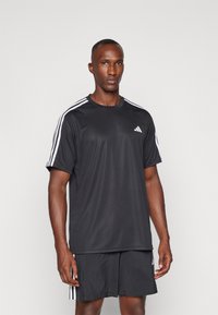 adidas Performance - TRAIN ESSENTIALS BASE 3-STRIPES - Sports T-shirts - black/white Miniaturebillede 1