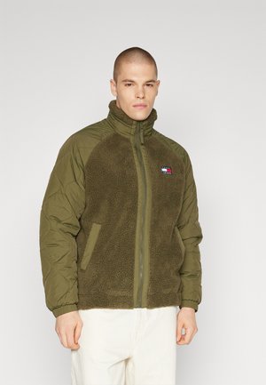 MIX MEDIA JACKET - Fliisjakk - drab olive green