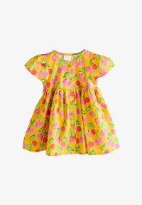 Unselected, ochre yellow cherry print