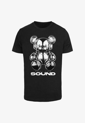 Mister Tee, FEEL THE SOUND CHROME BEAR TEE - Tričko s potlačou - black