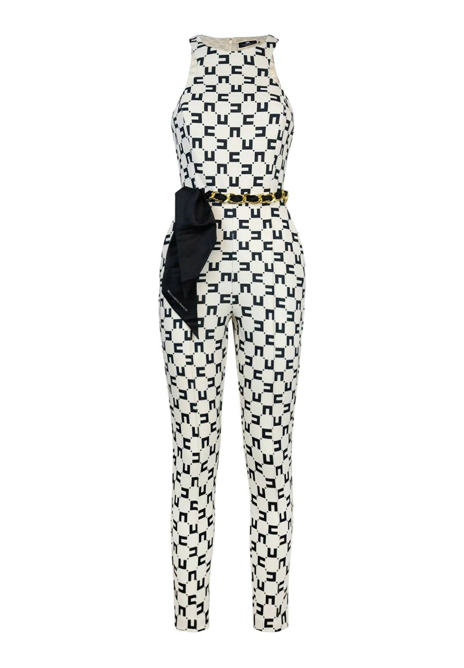 Elisabetta Franchi CRÊPE LOGO - Tuta jumpsuit - burro/avorio